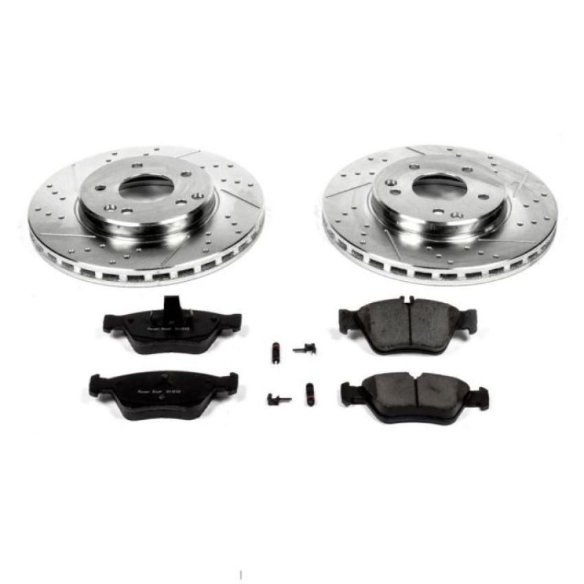 PowerStop K3047 Z23 Daily Driver Carbon-Fiber Ceramic Brake Pad and Drilled & Slotted Rotor Kit