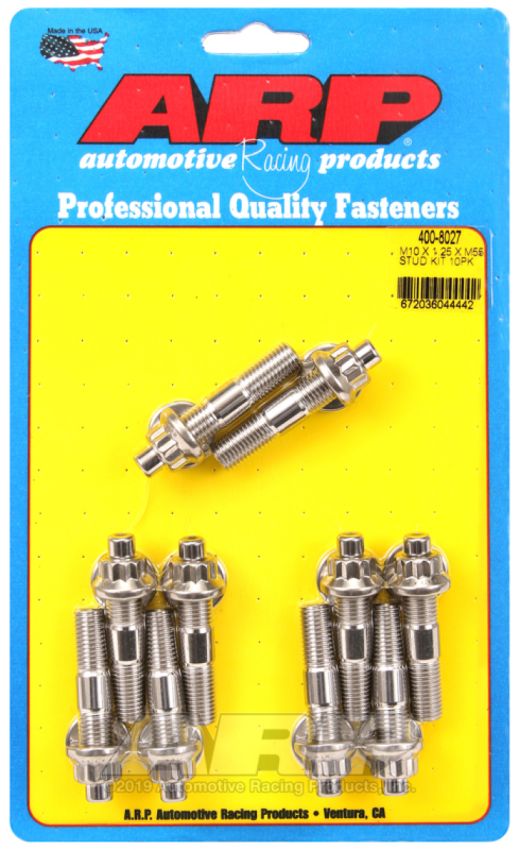 ARP 400-8027 M10 x 1.25 x 55mm Broached Stud Kit (10pcs)