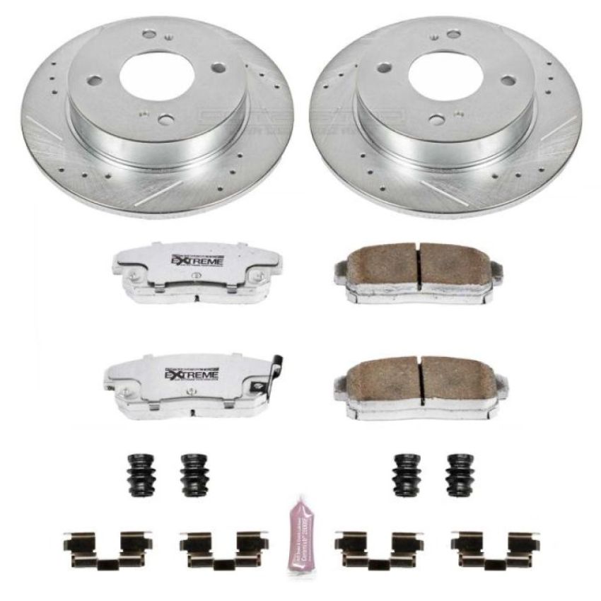 PowerStop K741-26 Z26 Street Performance Ceramic Brake Pad and Drilled & Slotted Rotor Kit