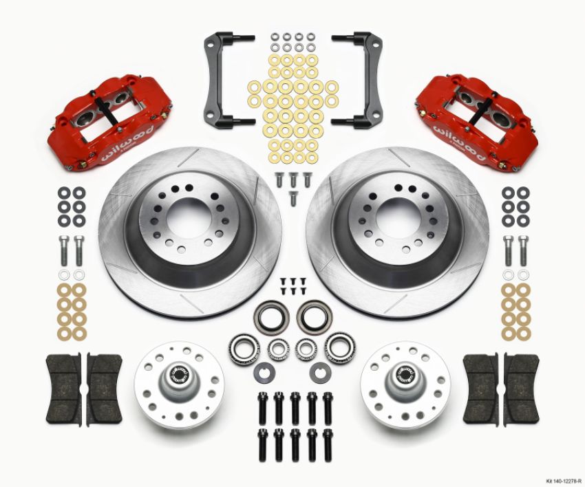 Wilwood 140-12278-R Narrow Superlite 6R Front Hub & 1PC Rtr Kit 12.88in-Red 70-78 Camaro
