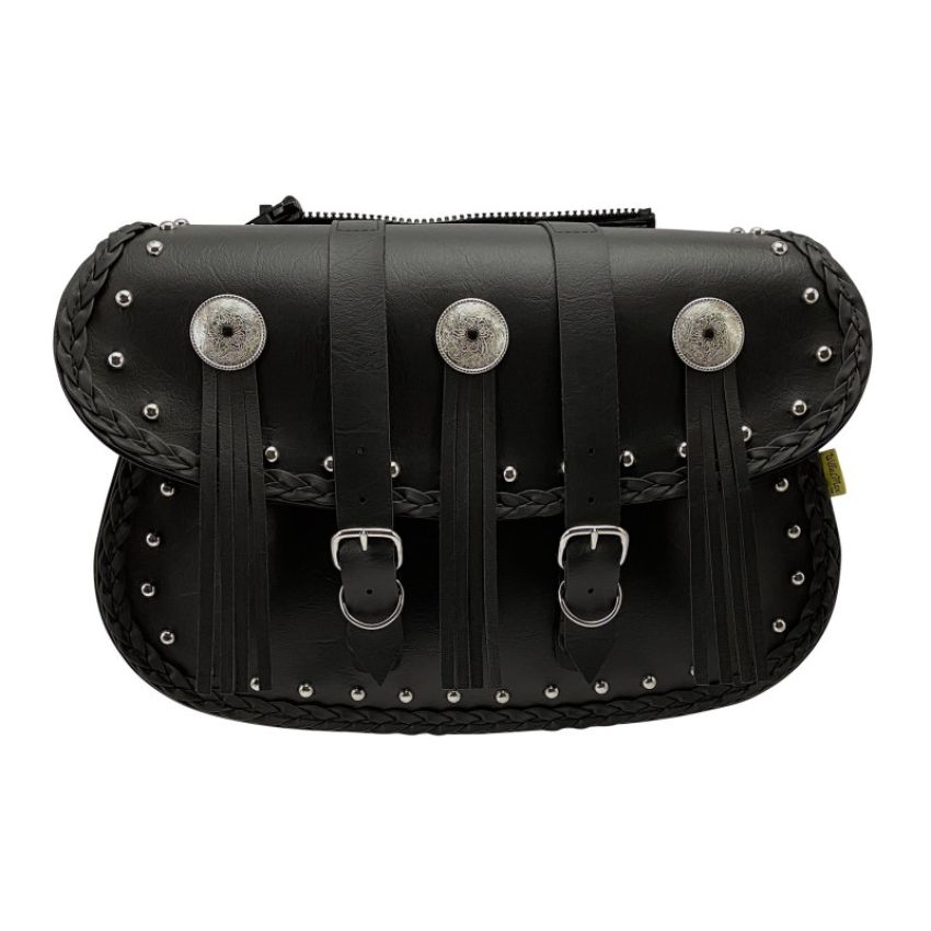 Willie & Max 58320-00 Universal Warrior Straight Saddlebags (14 in L x 10 in W x 4.5 in H) - Black