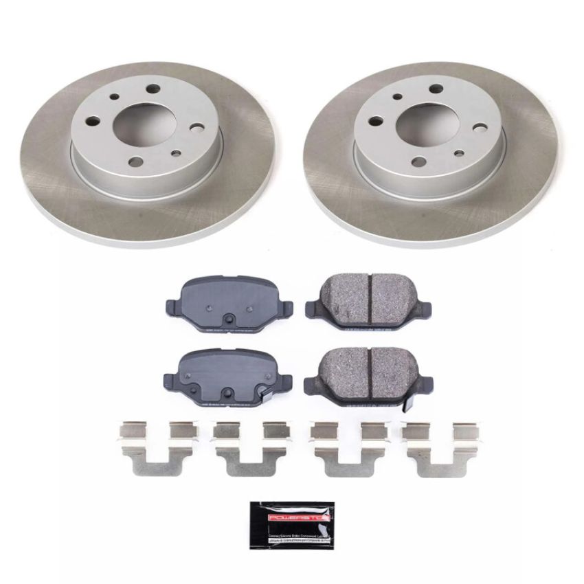PowerStop SC6292 Semi-Coated Rotor and Low-Dust Ceramic Brake Pad Kit