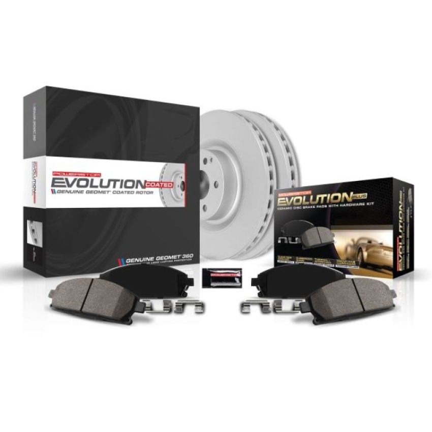 PowerStop CRK2139 Genuine Geomet Coated Rotor and Low-Dust Ceramic Brake Pad Kit