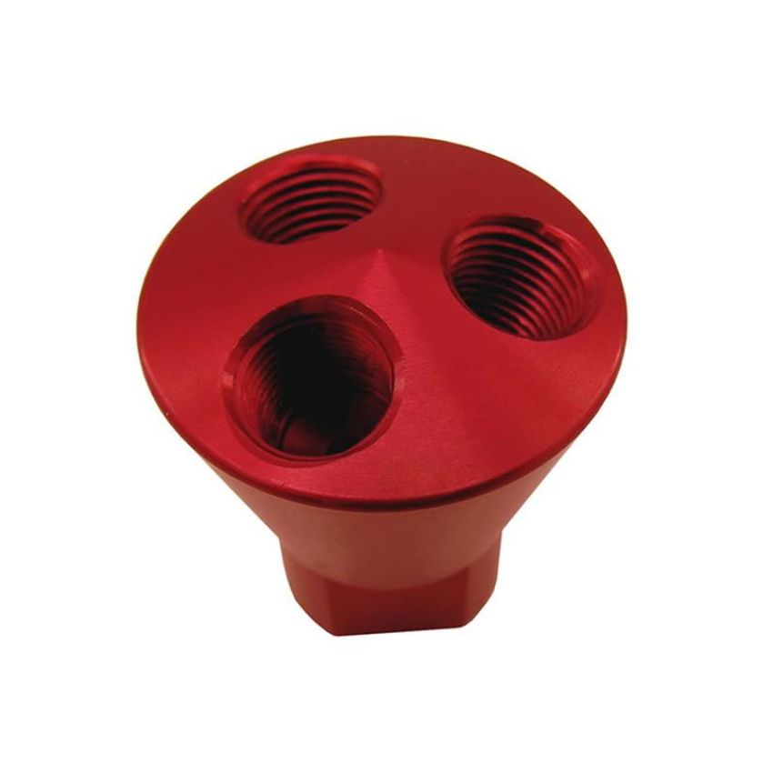 Nitrous Express 15013 3 PORT SHOWERHEAD DIST BLOCK (RED)