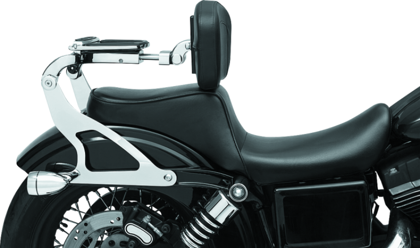 Kuryakyn 7095 Fixed Mounts Multi-Purpose Driver & Passenger Backrest 06-17 Dyna Models Chrome