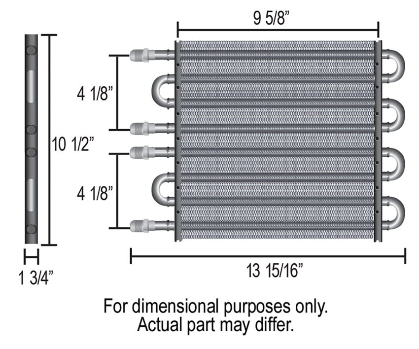 Derale 15301 8 & 8 Pass Dual Circuit Electra-Cool Replacement Cooler, -8AN