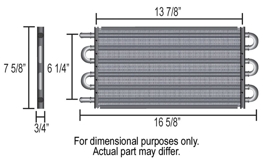 Derale 15302 Series 7000 Tube&Fin Replacement Cooler, Part Numbers 15502, 15503, 15505&15551