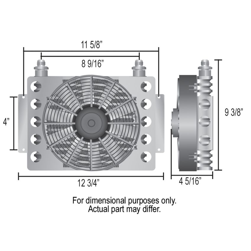 Derale 15450 15 Row Atomic Cool Plate & Fin Remote Engine Oil Cooler Kit, -8AN