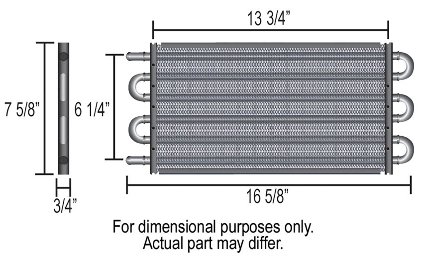 Derale 15503 6 Pass Series 7000 Aluminum/Copper GM V8 Engine Oil Cooler Kit Sandwich Adapter