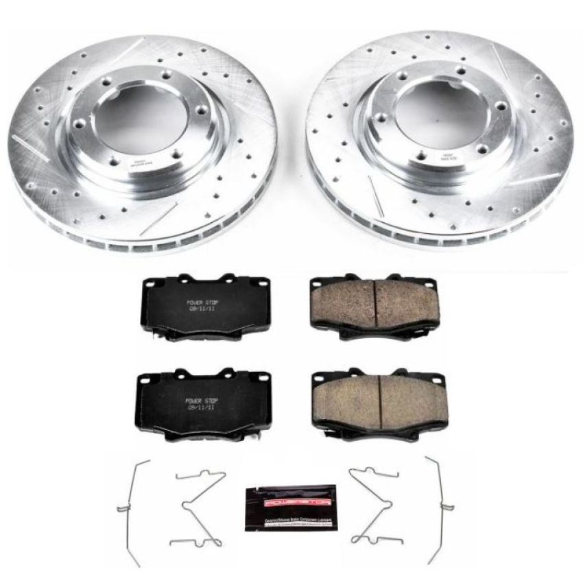 PowerStop K1154 Z23 Daily Driver Carbon-Fiber Ceramic Brake Pad and Drilled & Slotted Rotor Kit
