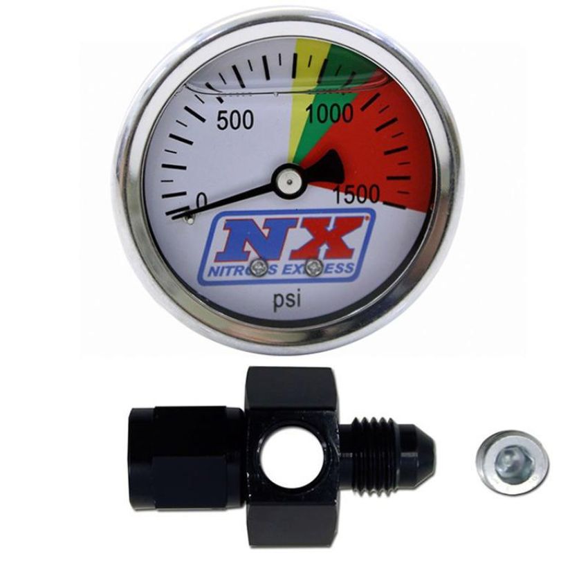 Nitrous Express 15510 N20 FLO-THRU PRESSURE GAUGE (0-1500 PSI) 6AN