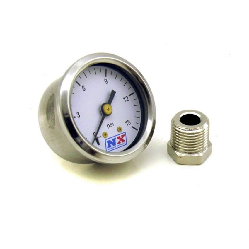 Nitrous Express 15511 PRESSURE GAUGE (0-15 PSI W/ADAPTOR)