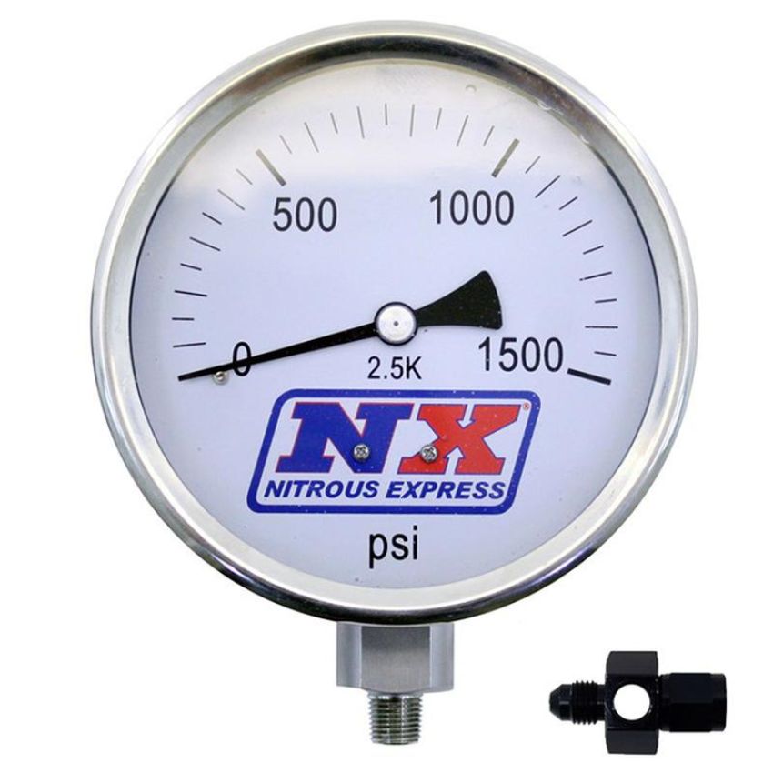 Nitrous Express 15541 Nitrous Pressure Gauge 4 inch-high accuracy 4AN