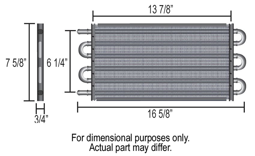 Derale 15551 6 Pass Series 7000 Alum/Copper Universal Engine Oil Cooler Kit, Spin On Adapter