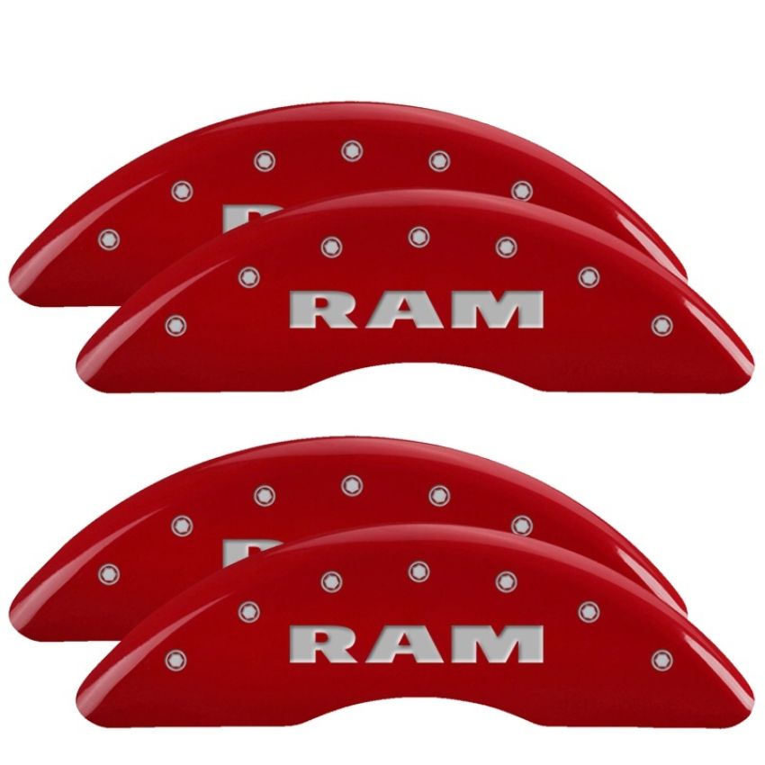 MGP 55007SRAMRD 2019+ Ram 2500/3500 4 Caliper Covers Front & Rear - Red Finish W/ Logo