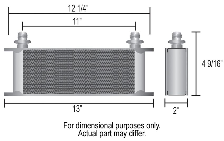 Derale 15602 10 Row Series 10000 Stack Plate Universal Engine Oil Cooler Kit Sandwich Adapter