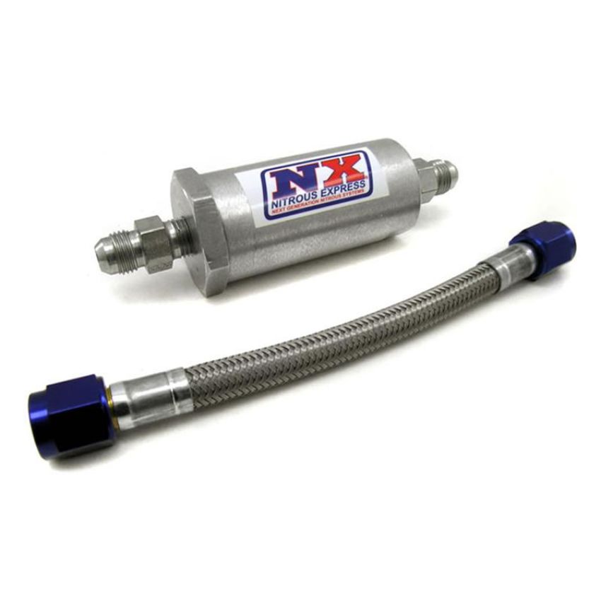 Nitrous Express 15607 4AN PURE-FLO N20 FILTER & 7 STAINLESS HOSE (LIFETIME CLEANABLE)