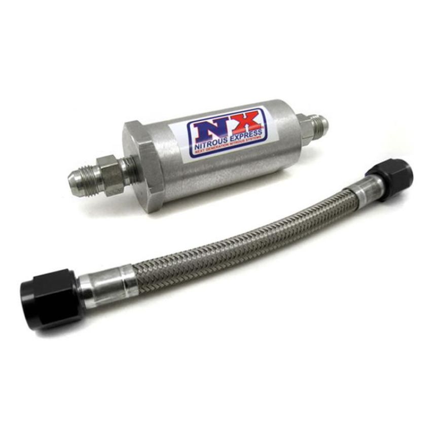 Nitrous Express 15610 6AN PURE-FLO N20 FILTER & 7 STAINLESS HOSE (LIFETIME CLEANABLE)