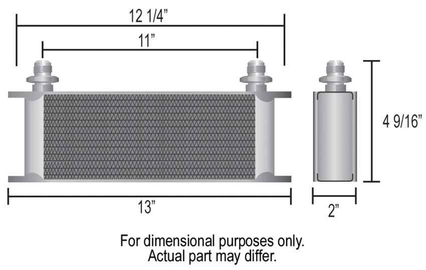 Derale 15651 10 Row Series 10000 Stack Plate Universal Engine Oil Cooler Kit, Spin On Adapter
