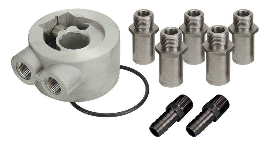 Derale 15702 Universal Thermostatic Sandwich Adapter Kit with 3/8