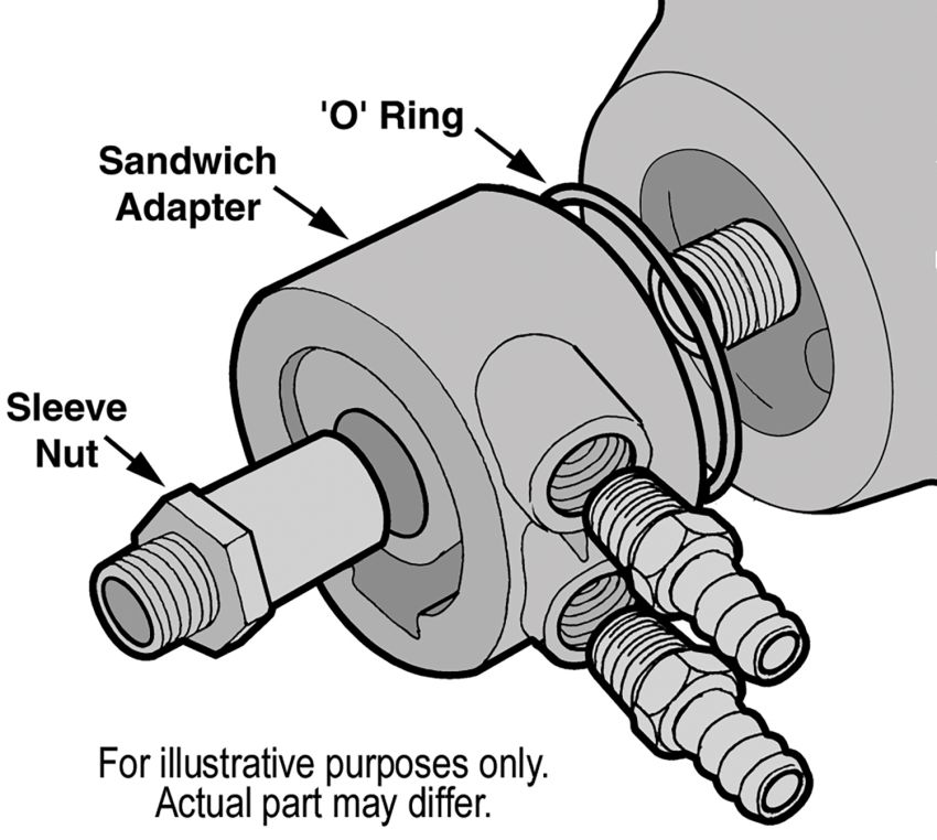 Derale 15735 Non-Thermostatic Universal Sandwich Adapter Kit with 1/2