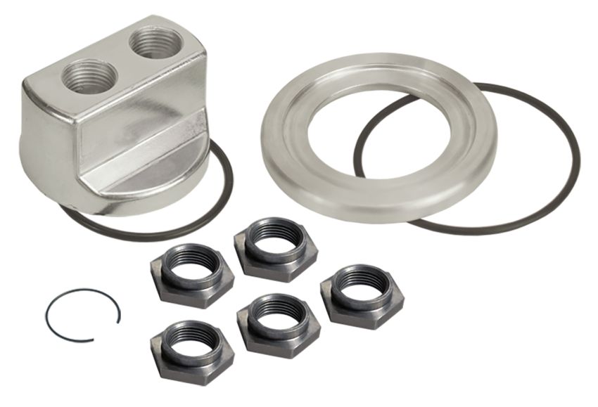 Derale 15747 Standard Universal Engine Spin On Adapter with 1/2
