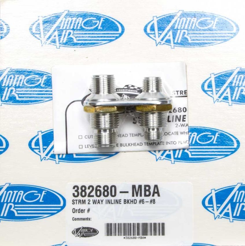VINTAGE AIR VIN382680-MBA 2 Way Bulkhead #6/#8