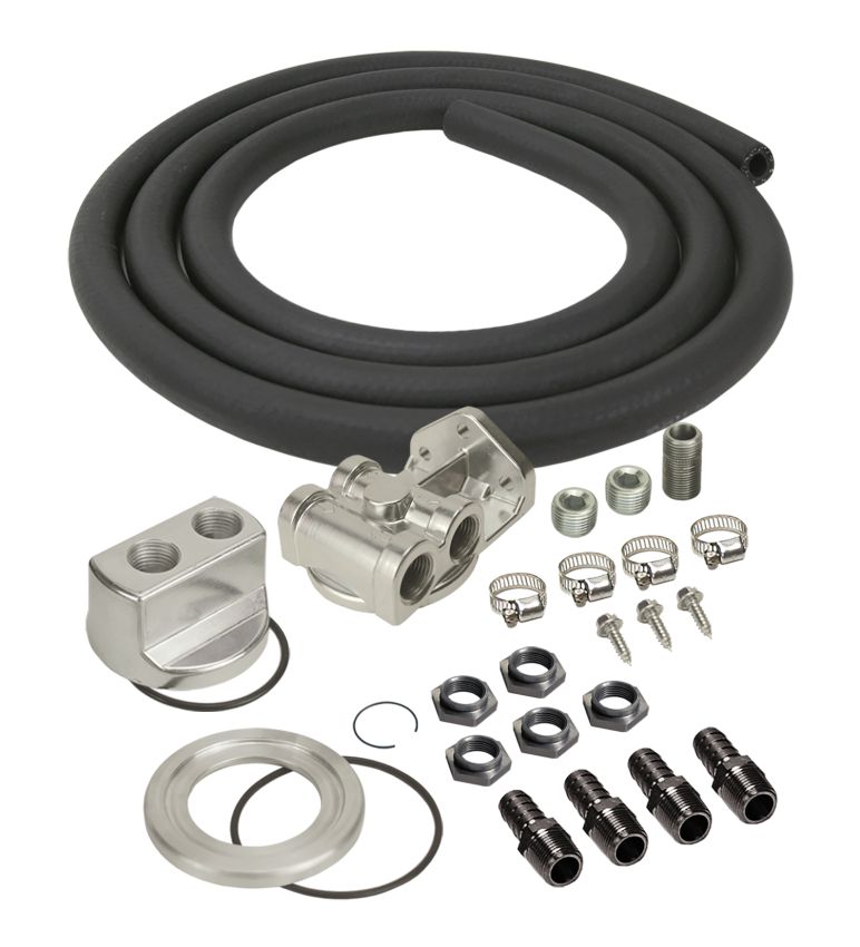 Derale 15780 Single Mount Univ Oil Fltr Reloc Kit, 1/2