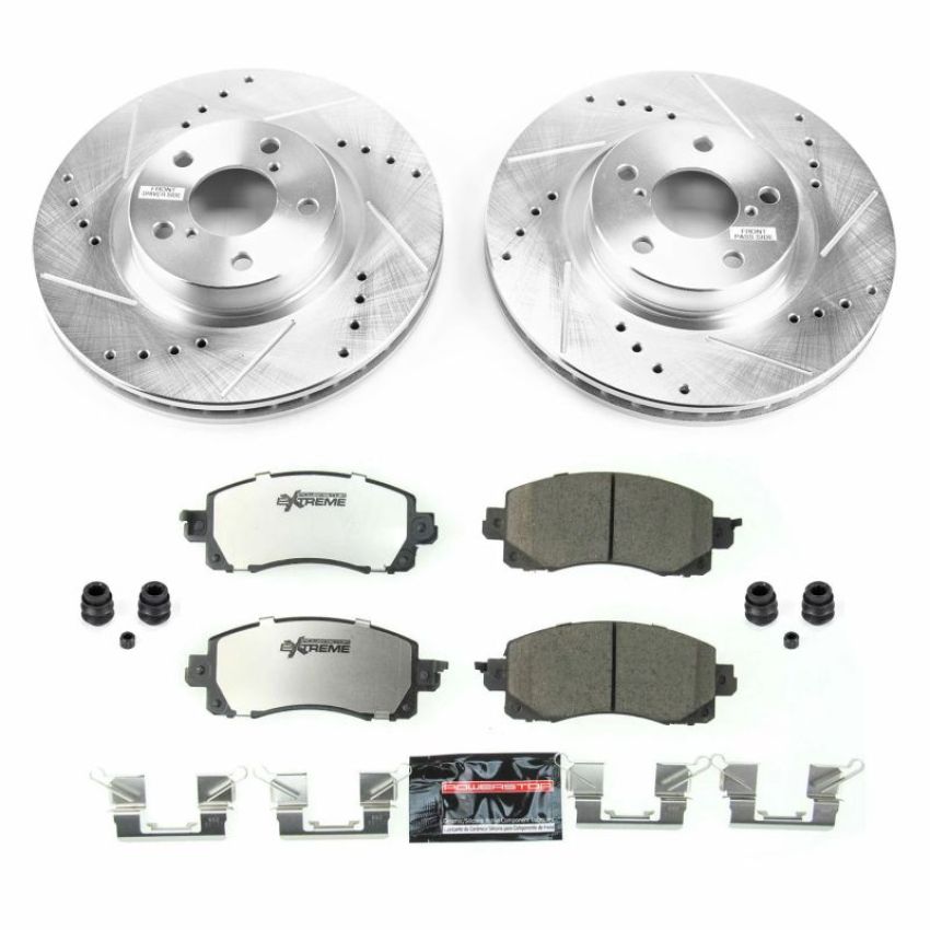 PowerStop K7891-26 Z26 Street Performance Ceramic Brake Pad and Drilled & Slotted Rotor Kit