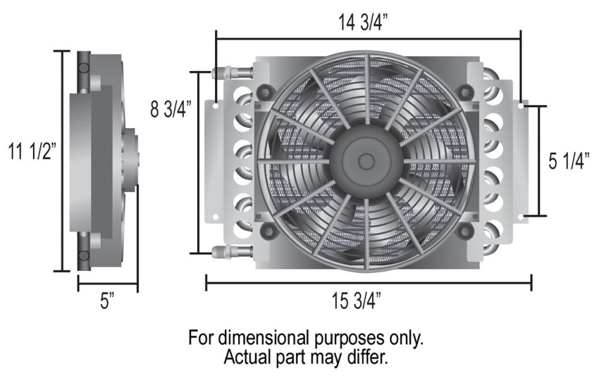 Derale 15800 16 Pass Electra-Cool Remote Fluid Cooler, -8AN