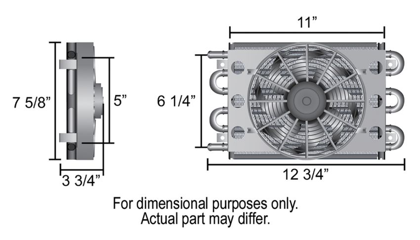 Derale 15830 6 Pass Econo-Cool Remote Fluid Cooler, 1/2