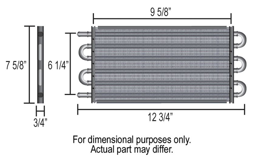 Derale 15831 6 Pass Econo-Cool Tube & Fin Replacement Cooler, 1/2