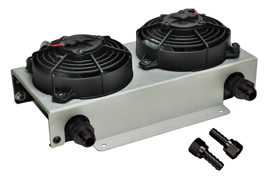Derale 15845 19 Row Hyper-Cool Dual Cool Remote Fluid Cooler, -10AN
