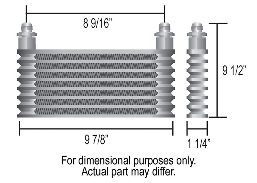 Derale 15851 13 Row Atomic-Cool Plate & Fin Replacement Oil Cooler, -8AN