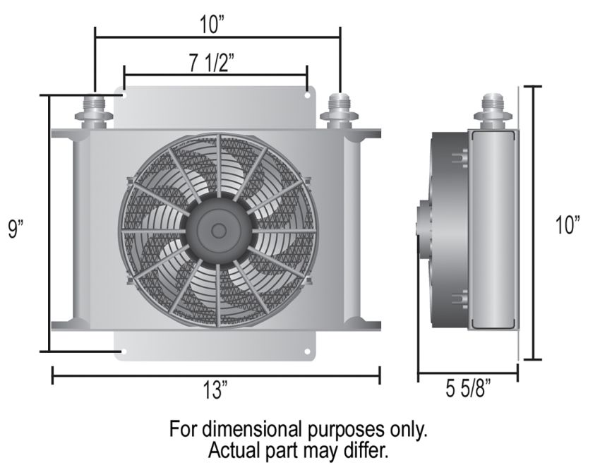Derale 15860 25 Row Hyper-Cool Remote Fluid Cooler, -8AN