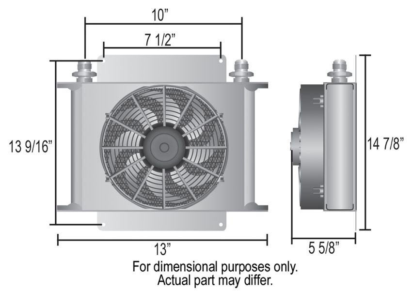 Derale 15876 40 Row Hyper-Cool Extreme Remote Fluid Cooler, -12AN