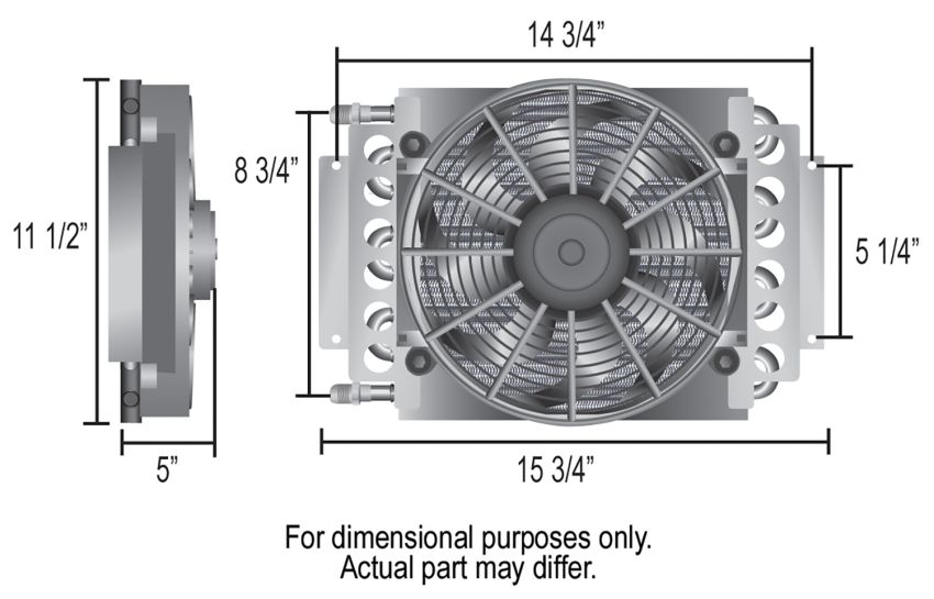 Derale 15900 16 Pass Electra-Cool Remote Transmission Cooler Kit, -8AN Inlets