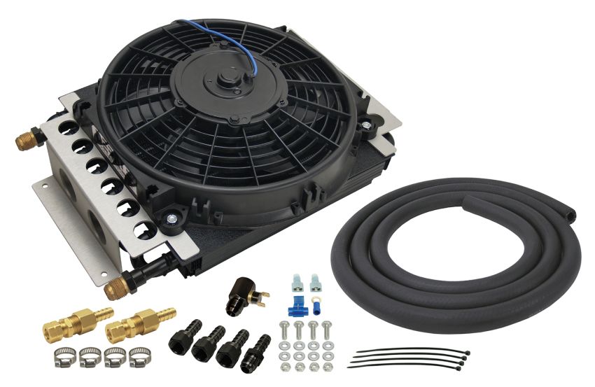 Derale 15900 16 Pass Electra-Cool Remote Transmission Cooler Kit, -8AN Inlets