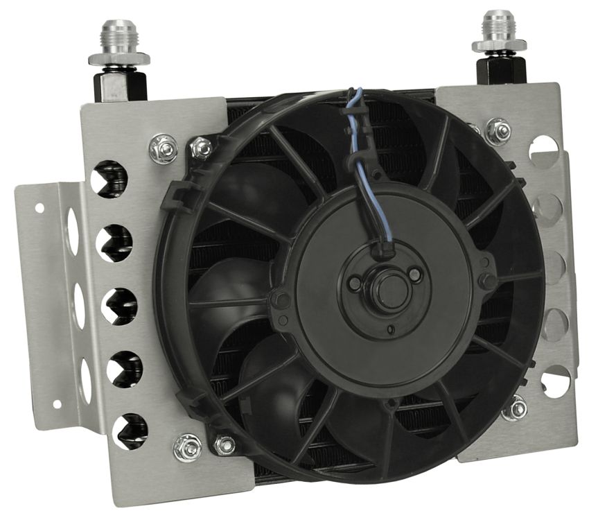 Derale 15950 15 Row Atomic Cool Plate & Fin Remote Transmission Cooler Kit, -8AN