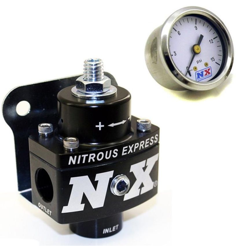 Nitrous Express 15952 FUEL PRESSURE REGULATOR, NON BYPASS, W/FUEL PRESSURE GAUGE