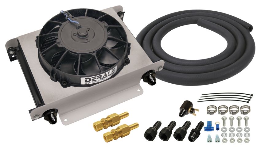 Derale 15960 25 Row Hyper-Cool Remote Transmission Cooler Kit, -8AN