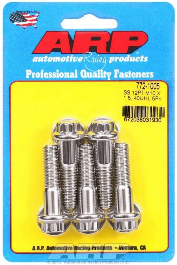 ARP ARP772-1005 S/S Bolt Kit - 12pt. (5) 10mm x 1.5 x 40mm