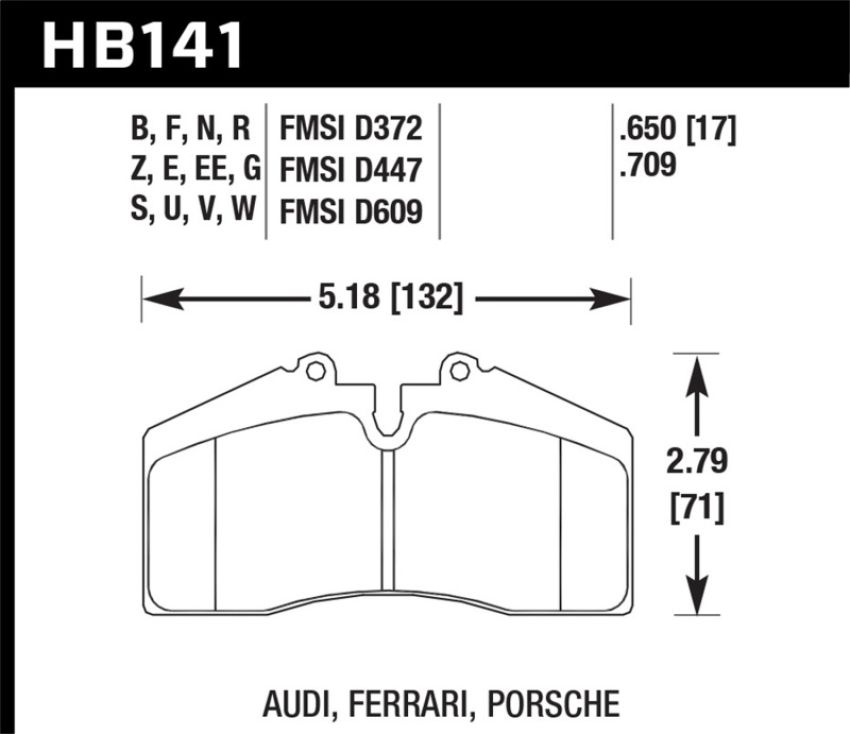 Hawk Performance HB141D.650 ER-1 Disc Brake Pad
