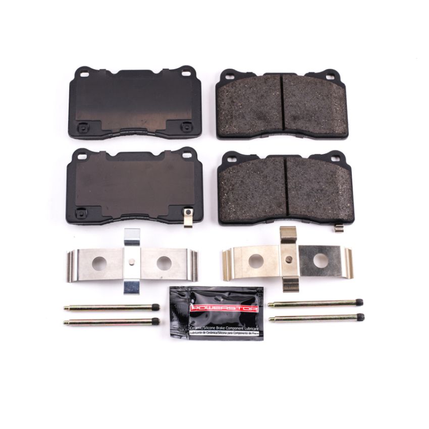 PowerStop Z23-1001 PowerStop - Z23 Daily Driver Carbon-Fiber Ceramic Brake Pads with Hardware Kit