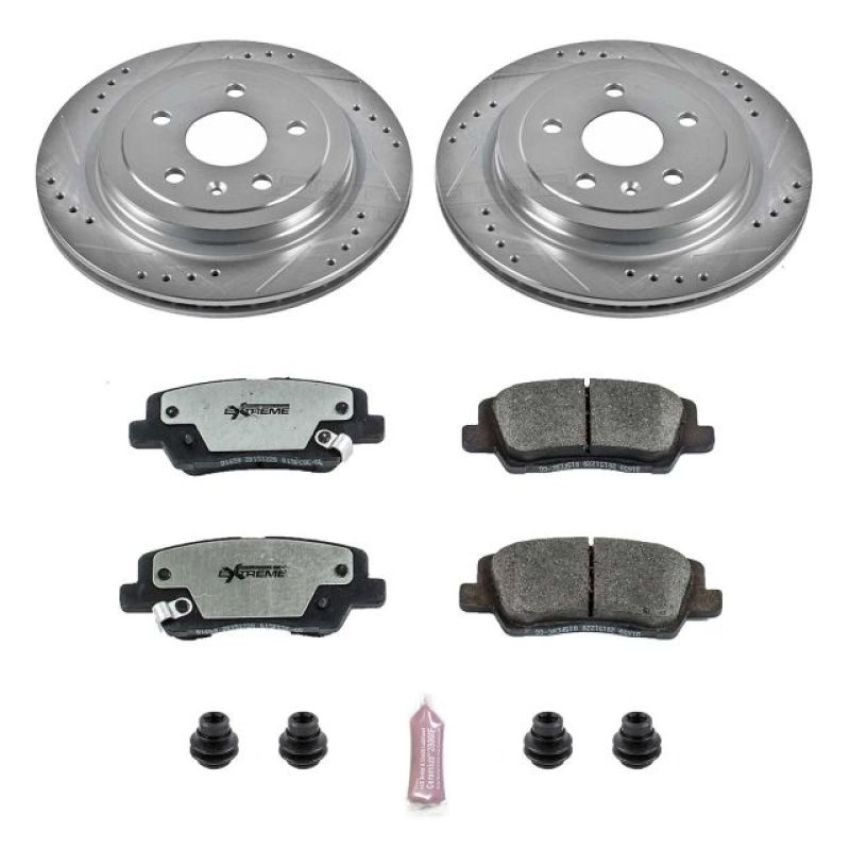 PowerStop K6991-26 Z26 Street Performance Ceramic Brake Pad and Drilled & Slotted Rotor Kit