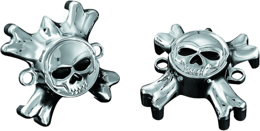 Kuryakyn 6278 Replacement Zombie Grip Emblems With Throttle Boss Chrome