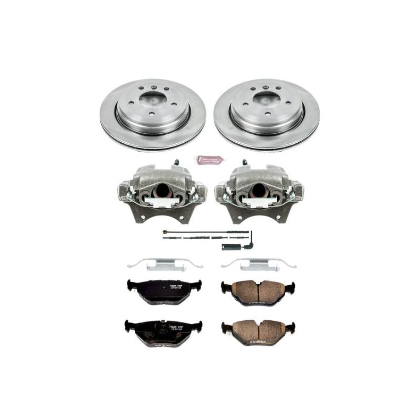 PowerStop KCOE2970 OE Stock Replacement Low-Dust Ceramic Brake Pad, Rotor and Caliper Kit