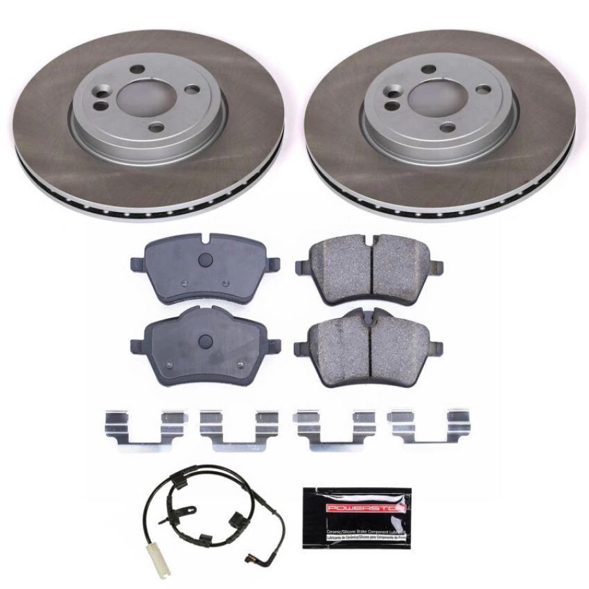 PowerStop SC6068 Semi-Coated Rotor and Low-Dust Ceramic Brake Pad Kit