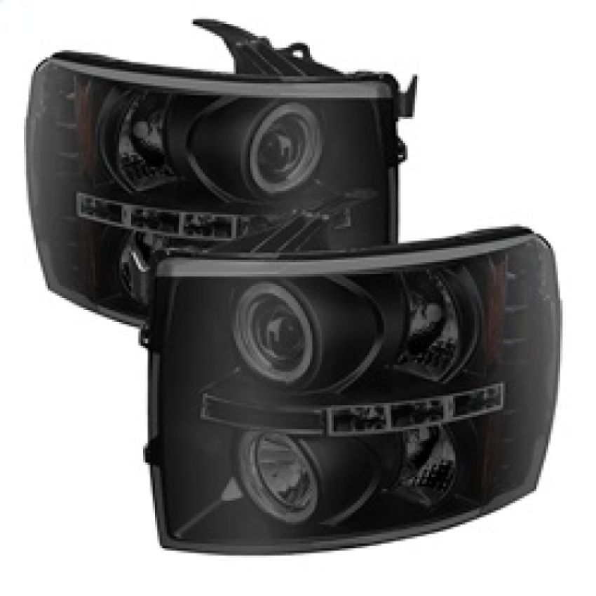 SPYDER 5078322 Projector Headlights - LED Halo - Black Smoke