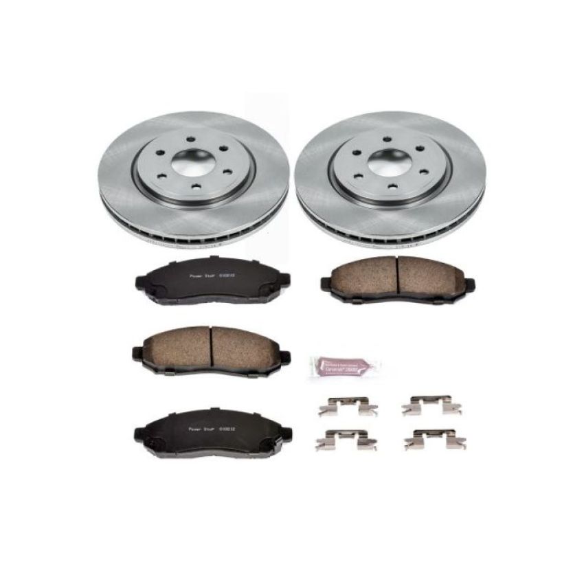 PowerStop KOE142 OE Stock Replacement Low-Dust Ceramic Brake Pad and Rotor Kit